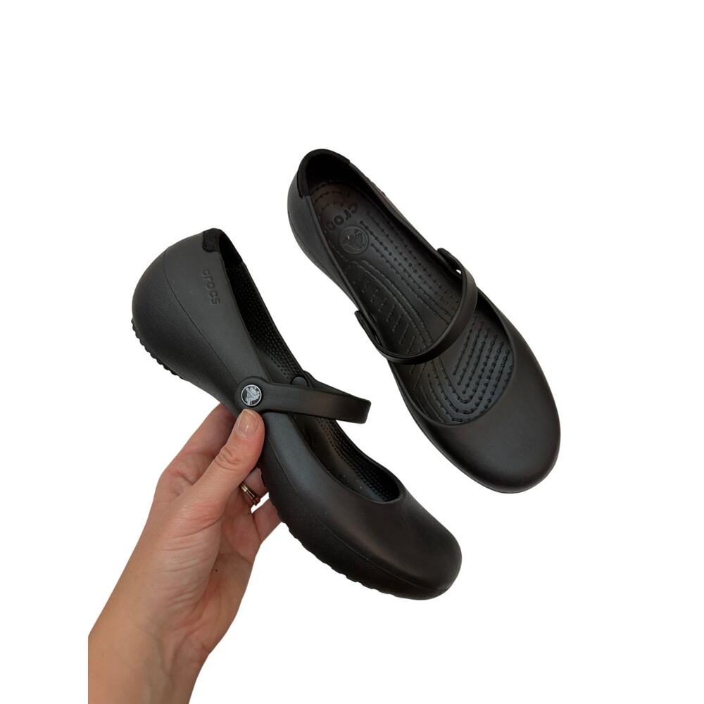 CROCS Black Mary Jane Flats 9
